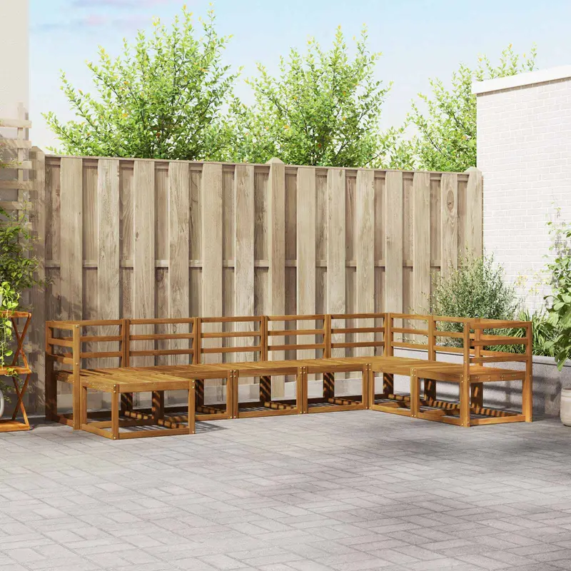 Conjunto de sofás de exterior 8 pcs Natural