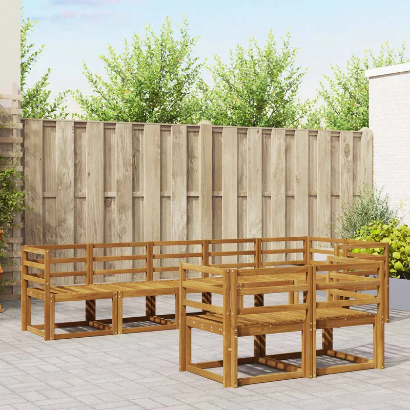 Conjunto de sofás de exterior 8 pcs Natural