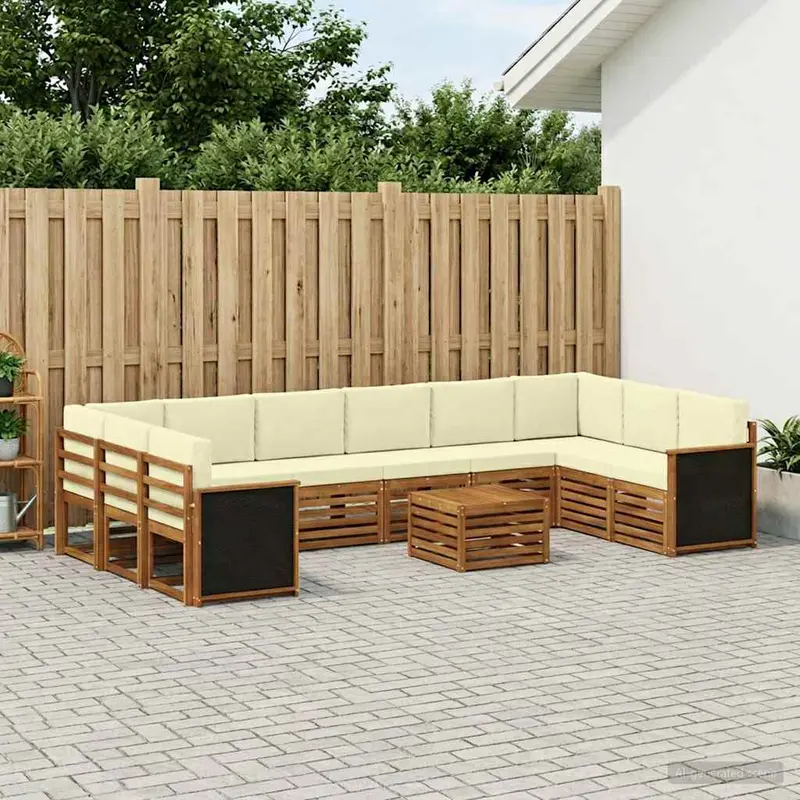 Conjunto de sofás de exterior 8 pcs