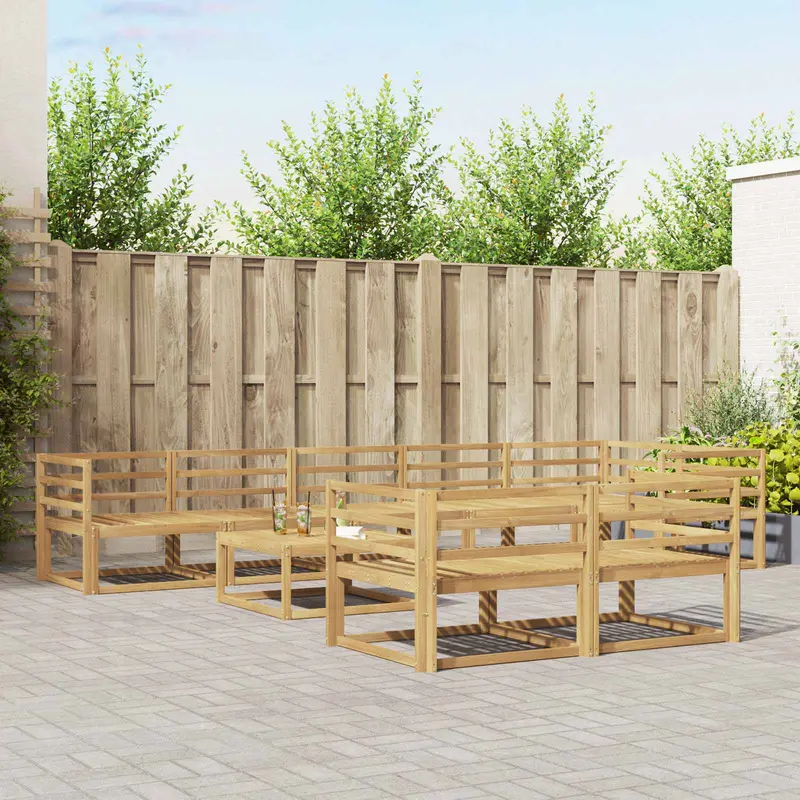 Conjunto de sofás de exterior 9 pcs Blanco 79 x 79 x 37 cm