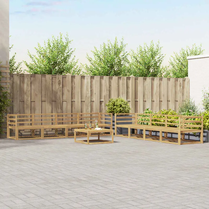 Conjunto de sofás de exterior 9 pcs Blanco 79 x 79 x 37 cm