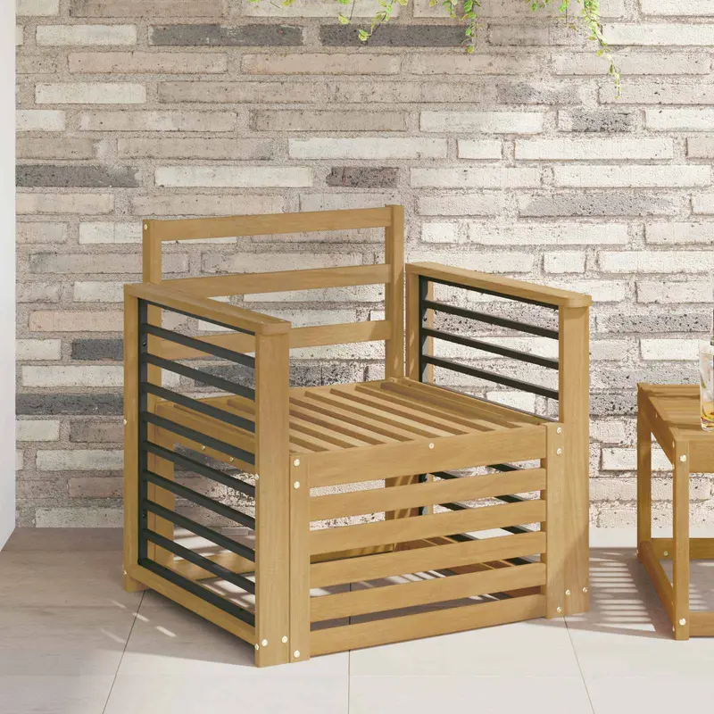 Conjunto de sofás de exterior Madera de Acacia Sólida Blanco