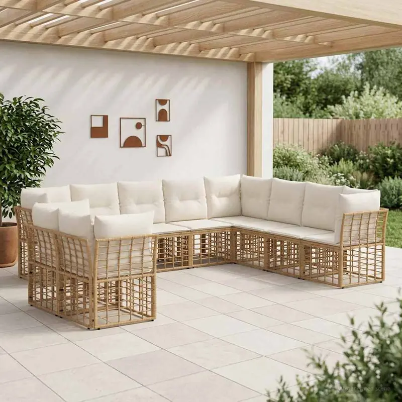 Conjunto de sofás de exterior Natural Poliéster