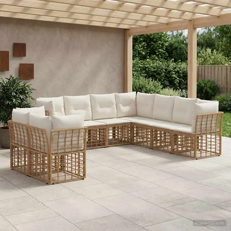 Conjunto de sofás de exterior Natural Poliéster