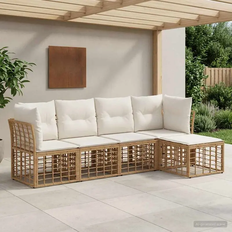 Conjunto de sofás de exterior Natural Poliéster