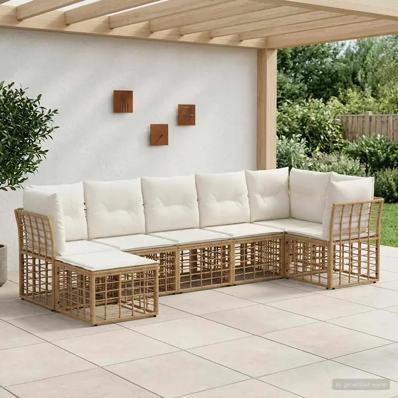 Conjunto de sofás de exterior Natural Poliéster