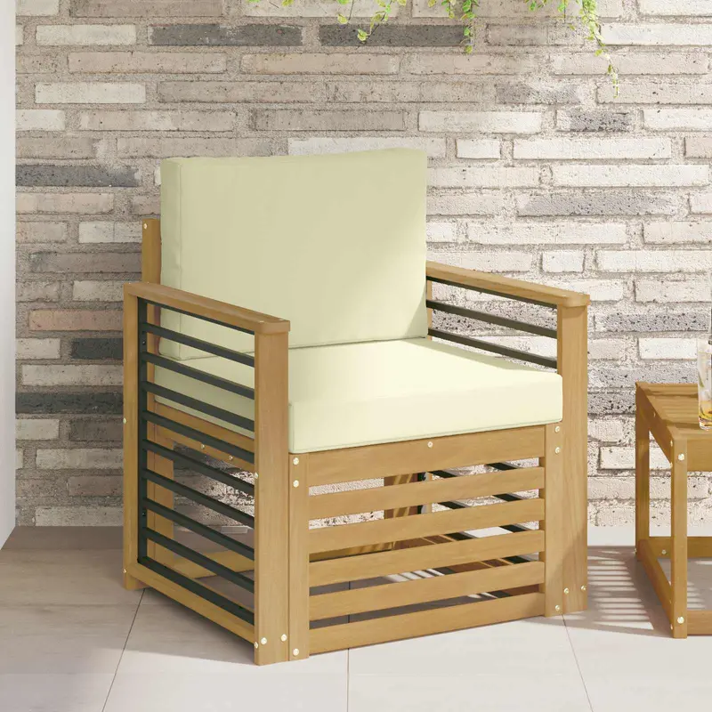 Conjunto de sofás de exterior Poliéster Blanco