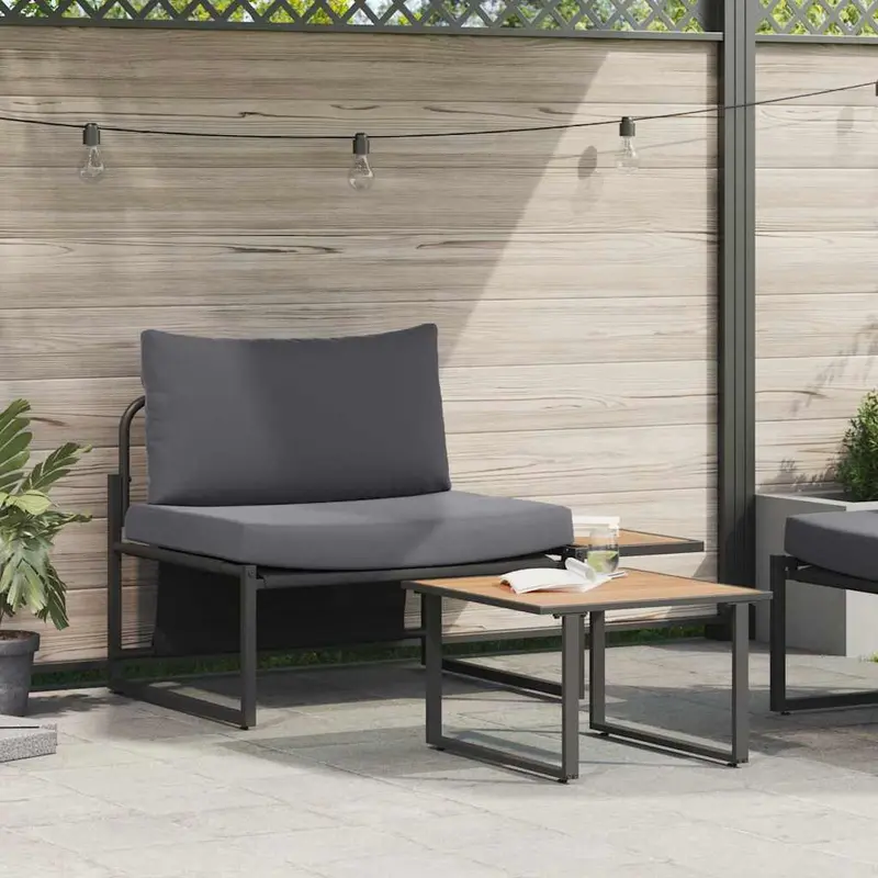 Conjunto de sofás de jardín 2 pcs Antracita Acero