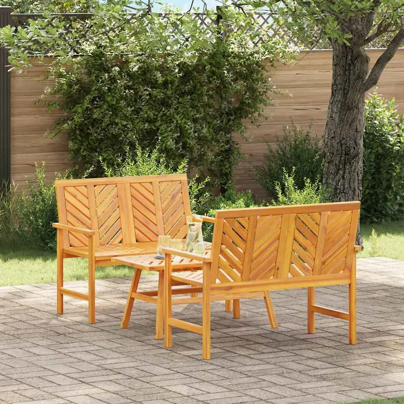 Conjunto de Sofás de Jardín 3 pcs Marrón