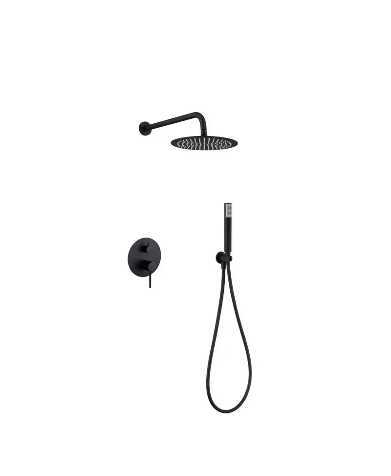 Conjunto ducha empotrado Imex Monza Black Gun Metal 2 vías