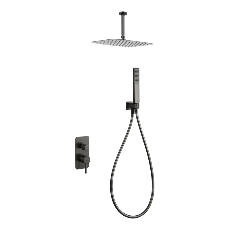 Conjunto ducha monomando empotrado Arezzo black gun metal Imex