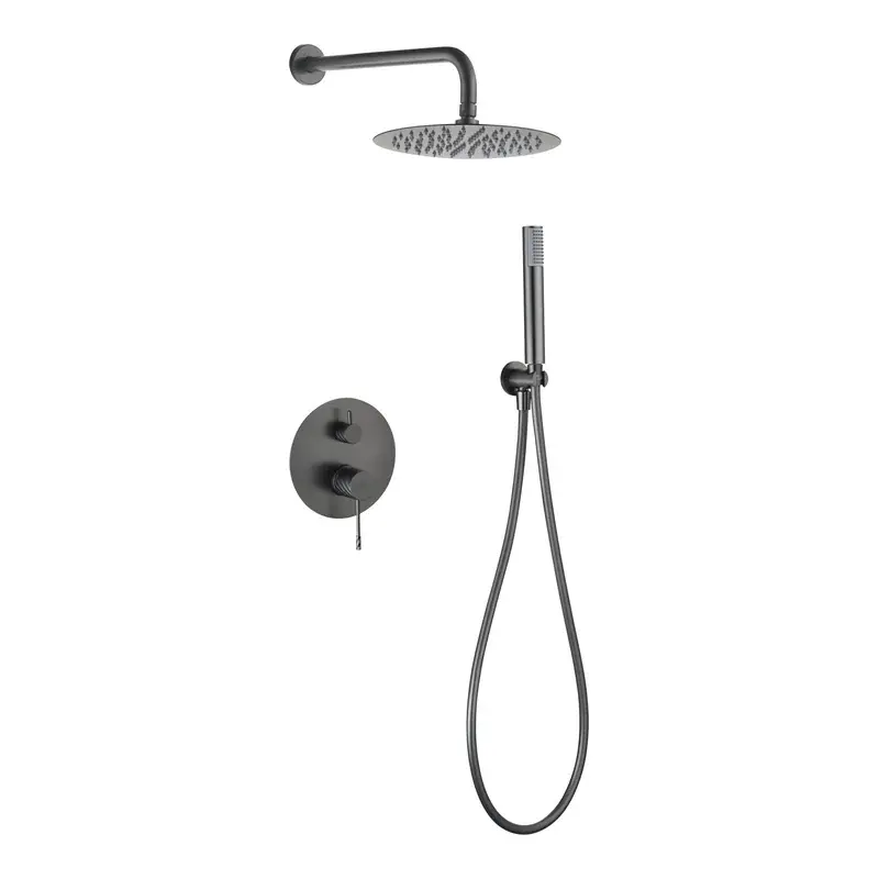 Conjunto ducha monomando empotrado Bless black gun metal Imex