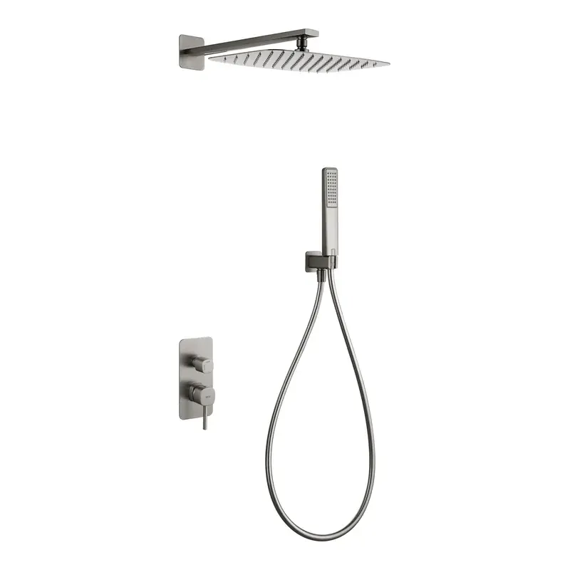 Conjunto ducha monomando empotrado Toscana níquel cepillado Imex