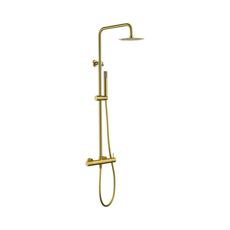 Conjunto ducha monomando Genova oro cepillado Imex