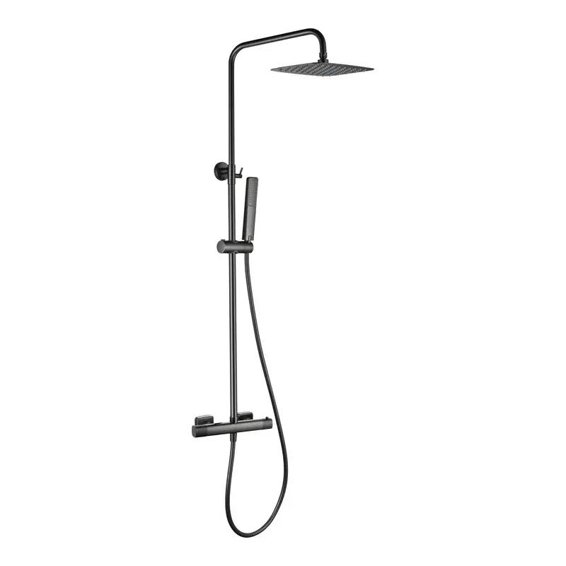 Conjunto ducha termostático Firenze black gun metal Imex