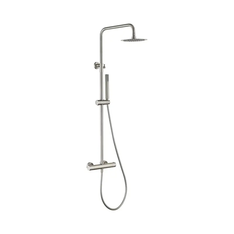 Conjunto ducha termostático Genova níquel cepillado Imex