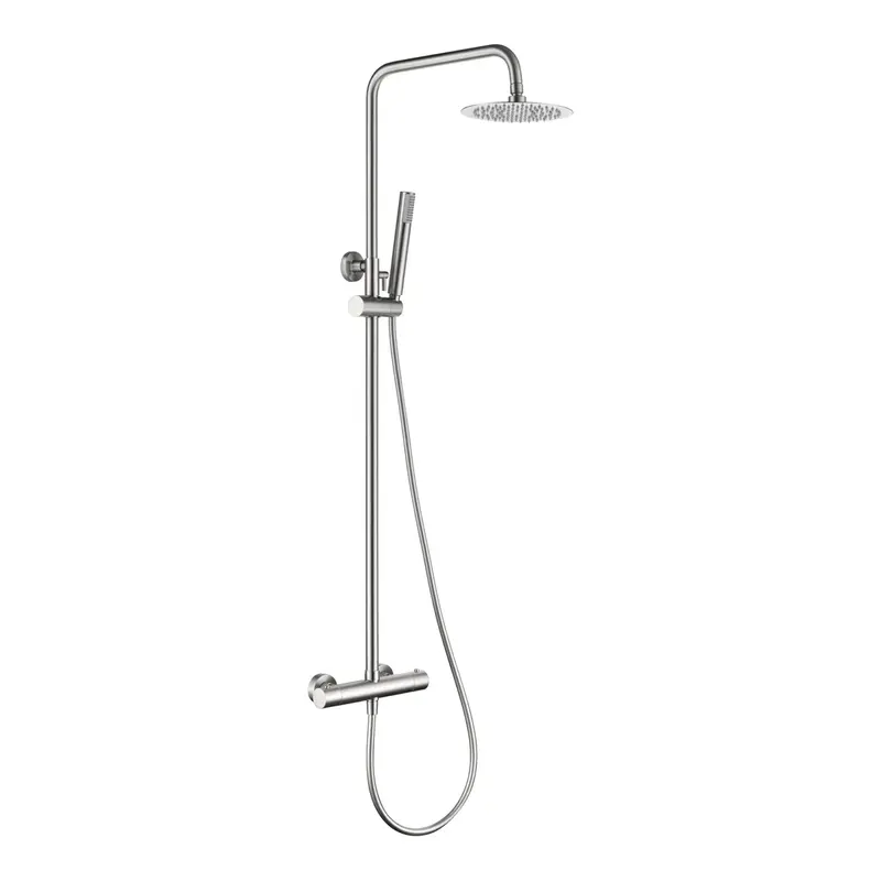 Conjunto ducha termostático Monza níquel cepillado Imex