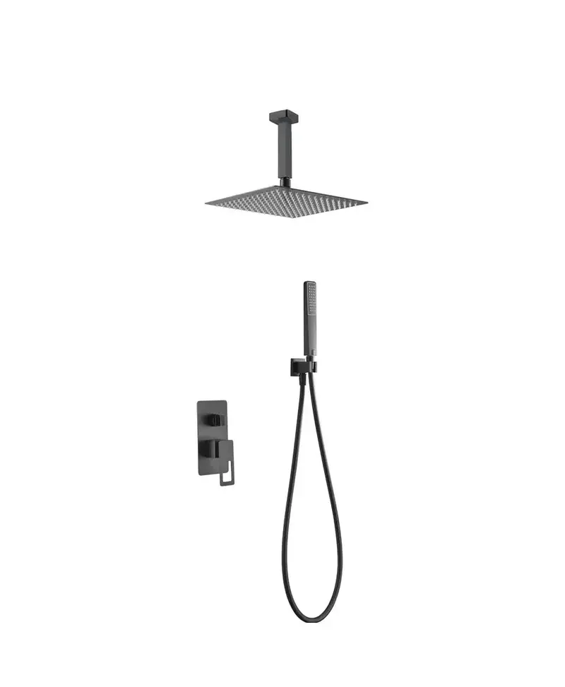 Conjunto moderno de grifería para ducha con un acabado negro mate estocolmo Suecia de Imex