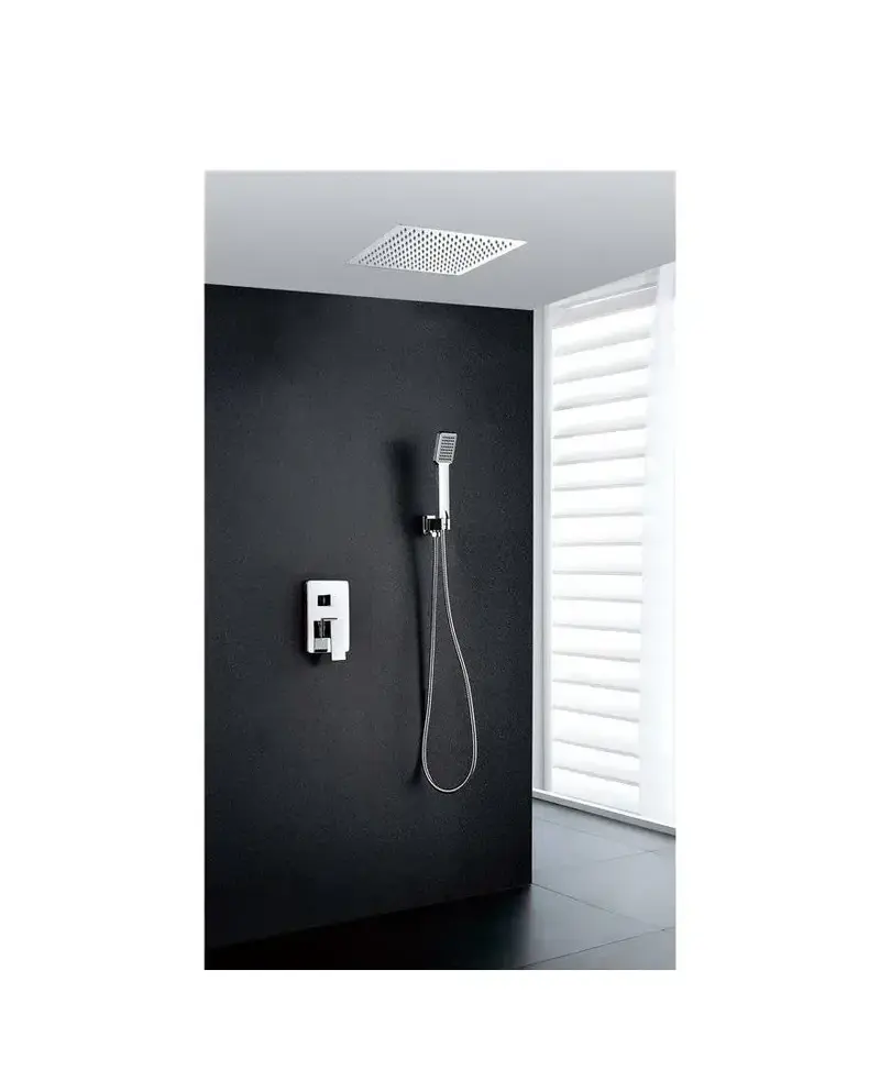 Conjunto para ducha con un rociador de techo de diseño moderno con un acabado cromado Gales de Imex