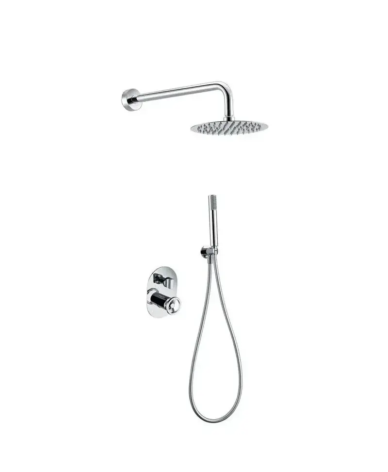 Conjunto para ducha con una grifería de latón de diseño moderno y un acabado cromado Olimpo de Imex