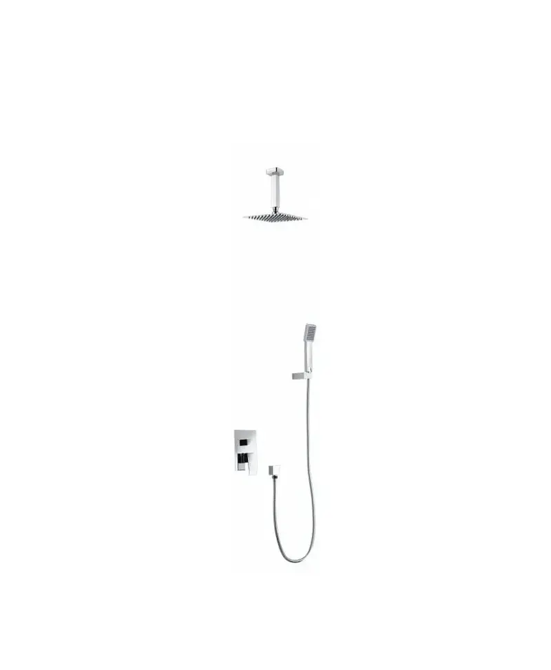 Conjunto para ducha de pared con un acabado cromado y un diseño moderno berlín Dublin de Imex