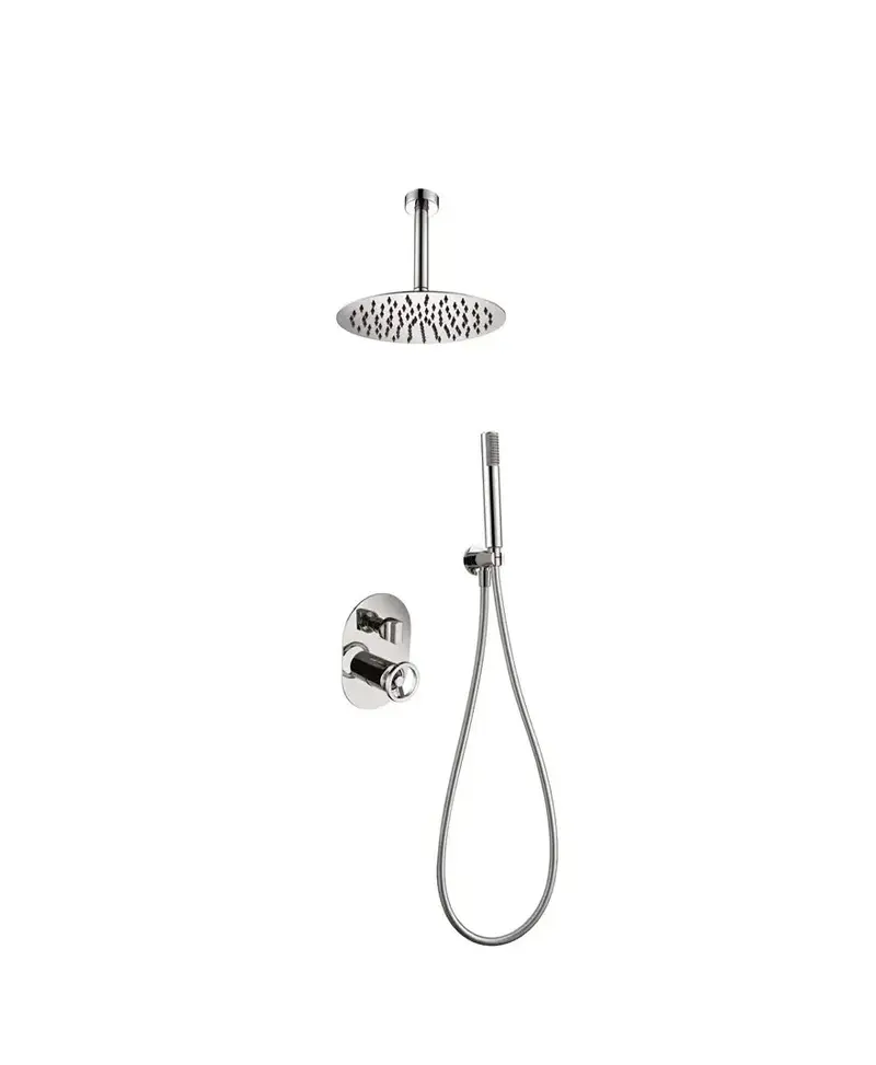 Conjunto para ducha de pared con un diseño moderno de acabado cromado vesubio Olimpo de Imex