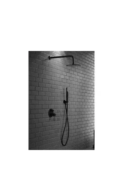 Conjunto para ducha empotrada con una grifería fabricada en latón de acabado negro mate Milos de Imex