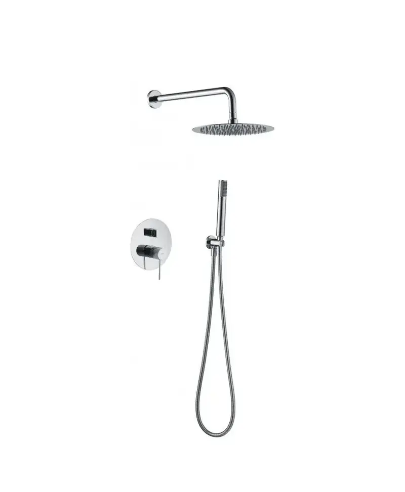 Conjunto para ducha empotrado con un diseño elegante de acabado cromado Line de Imex