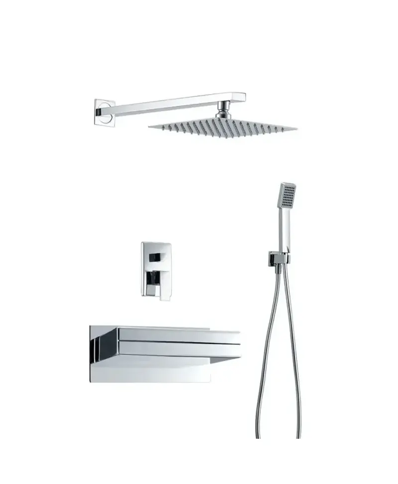 Conjunto para la bañera o ducha con un diseño moderno de acabado cromado Java de Imex