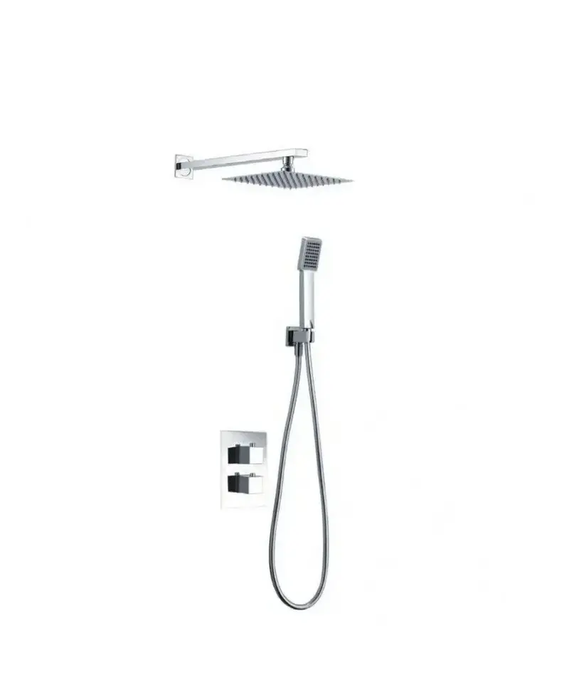 Conjunto termostático de 3 módulos para ducha con un diseño moderno de acabado cromado Cies de Imex