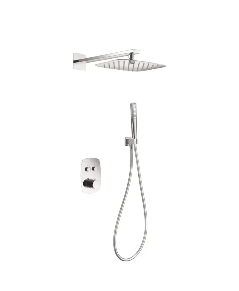 Conjunto termostático de 3 módulos para ducha con un diseño moderno de acabado cromado Hidra de Imex