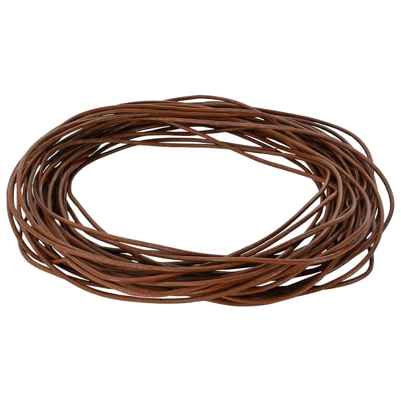 Cordón de cuero Marrón Claro Ø1 mm x 10 m Cuero