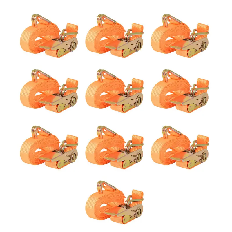 Correas de sujeción de trinquete 10 uds 0,4 T 6mx25mm naranja