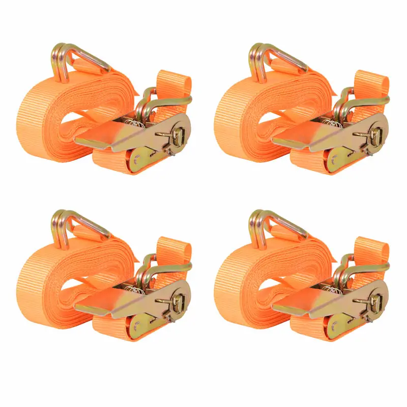 Correas de sujeción de trinquete 4 uds 0,4 T 6mx25mm naranja