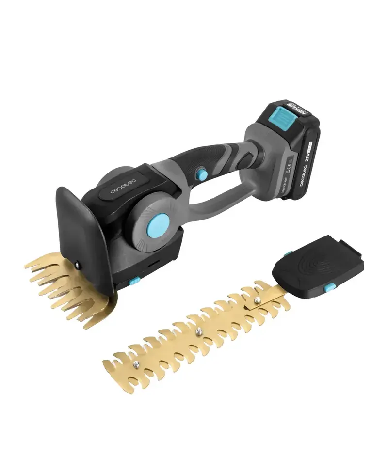 Cortasetos TitaniumSword 2120 Hand xl 2en1 batería 21V motor Brushless Cuchillas de titanio y accesorios incluidos Cecotec