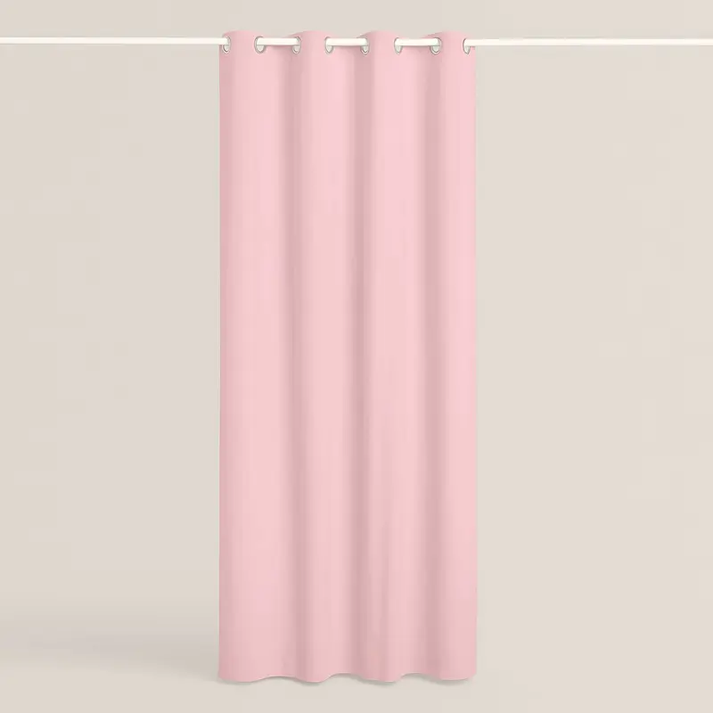 CORTINA CON OJALES 100% ALGODÓN ROSA FTR8