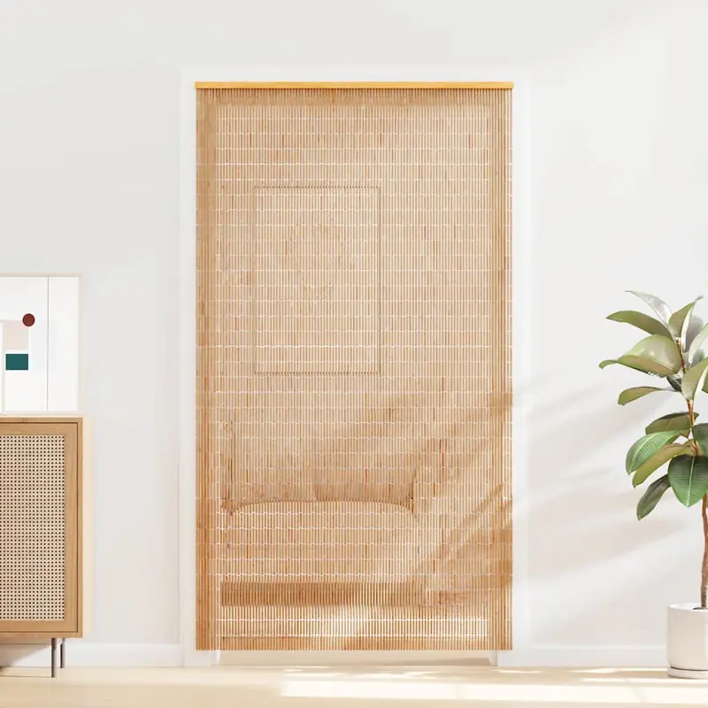 Cortina de bambú para puerta contra insectos 120x220 cm