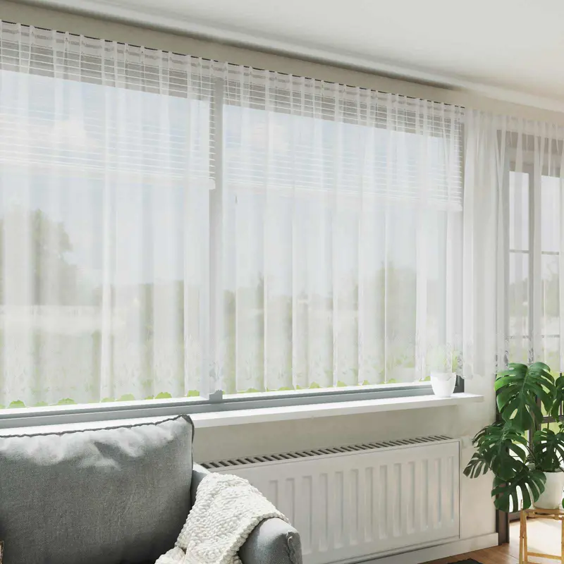 Cortina de Encaje con cortinas 1200 x 140 cm Poliéster