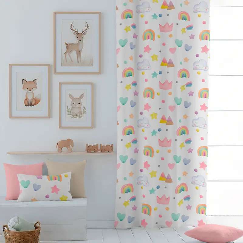CORTINA INFANTIL CONFETTI 100% ALGODÓN