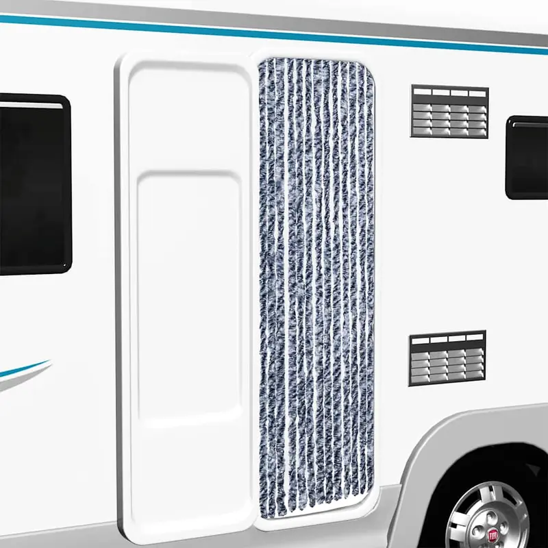 Cortina mosquitera azul y blanco chenilla 56x200 cm