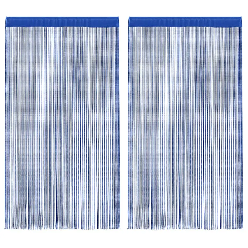 Cortinas de flecos 2 piezas 100x250 cm azul