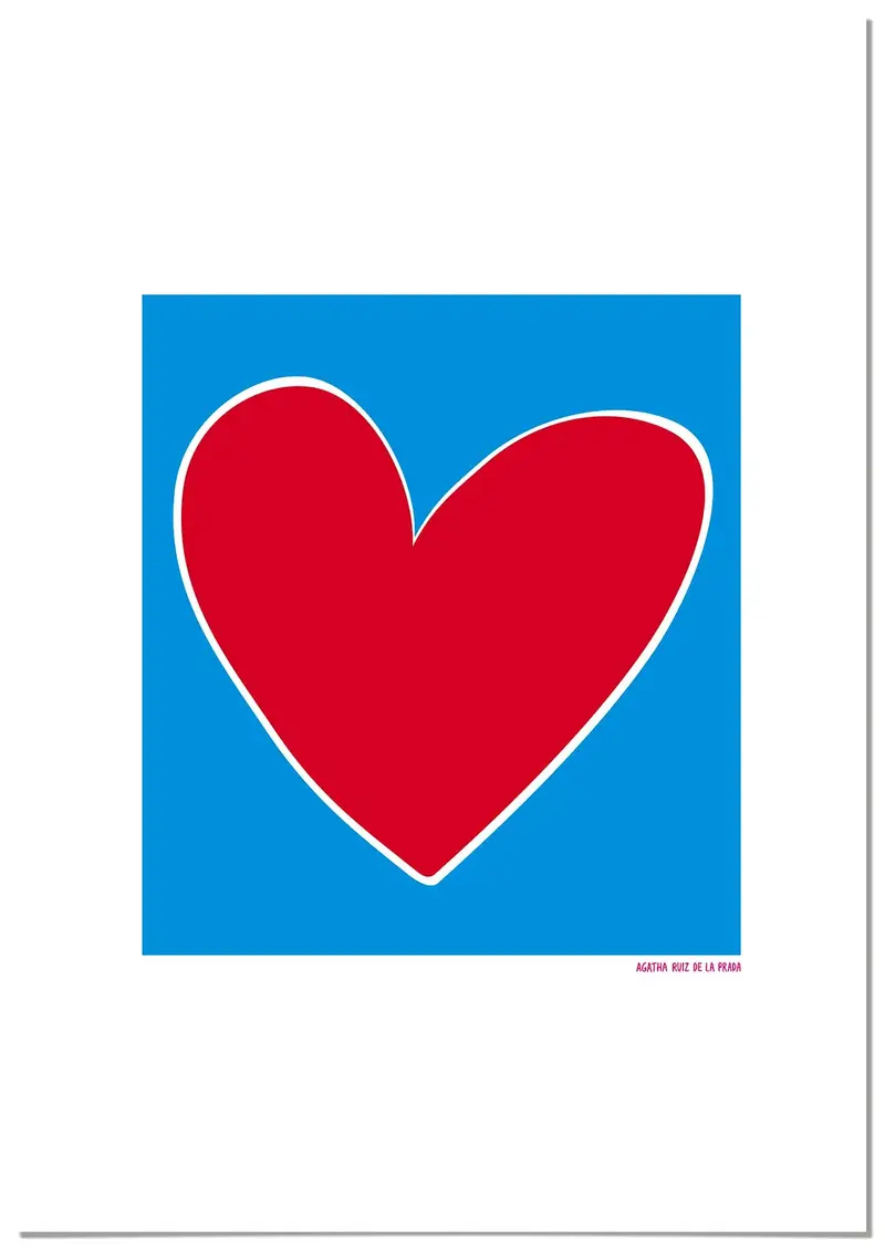 Cuadro Agatha Ruiz de la Prada Corazón Fondo Azul