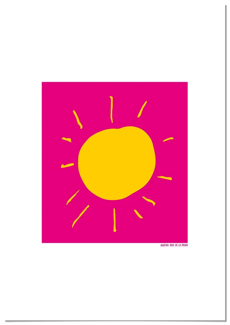 Cuadro Agatha Ruiz de la Prada Sol Fondo Rosa