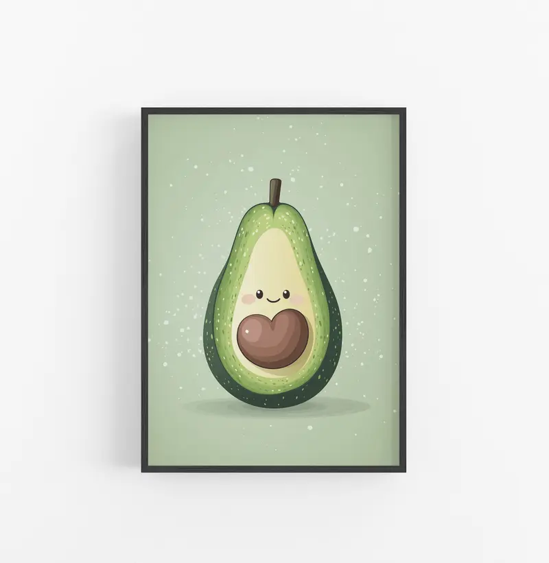 Cuadro Aguacate Cariñoso Verde Marron