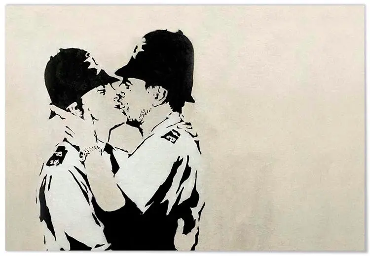 Cuadro Banksy Policías Besándose
