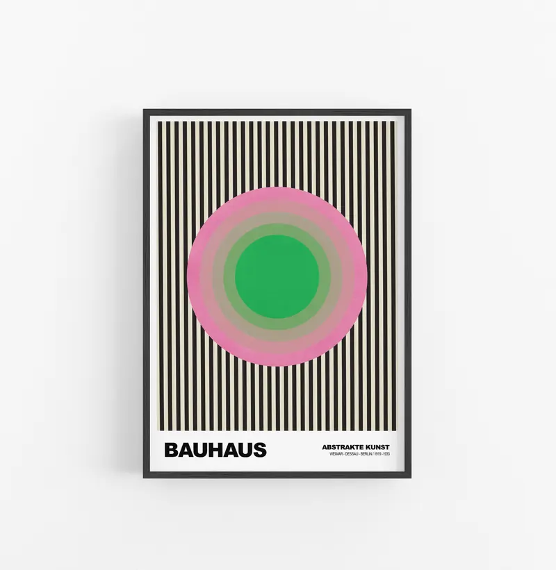 Cuadro Bauhaus Circulo Enmarcado Lineas