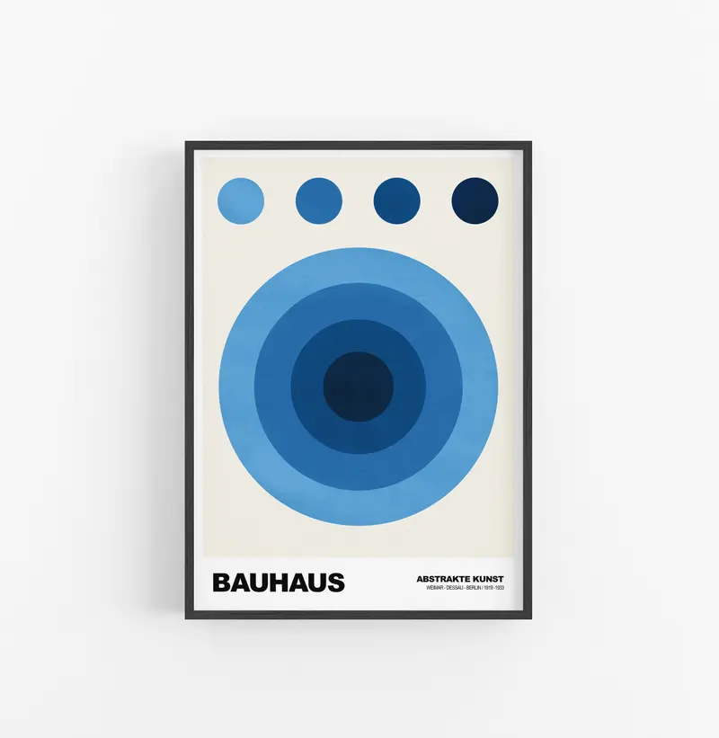Cuadro Bauhaus Circulos Azules