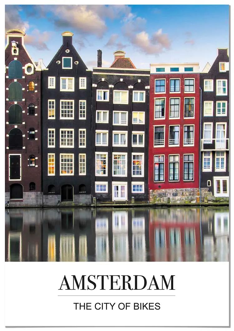 Cuadro Ciudad de Ámsterdam con Mensaje