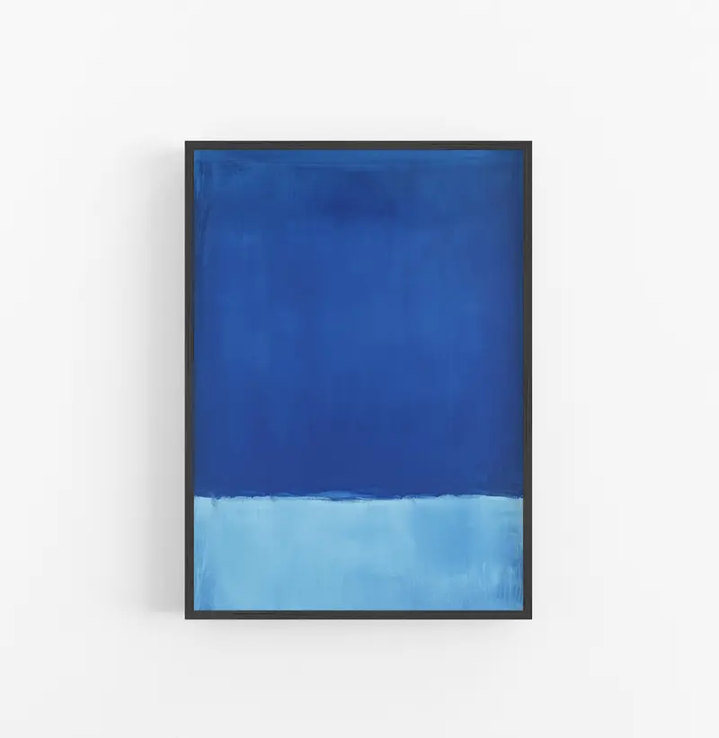 Cuadro con Marco Abstracto Minimalista Azul Oscuro Claro