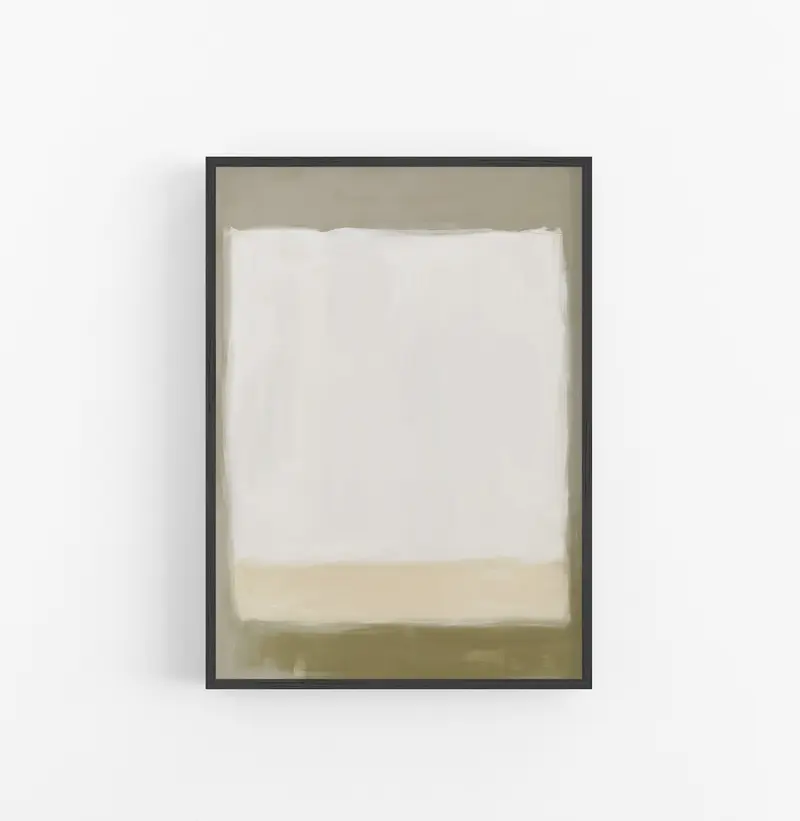 Cuadro con Marco Abstracto Minimalista Beige Blanco